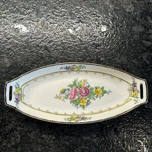 Noritake china hand painted relish dish